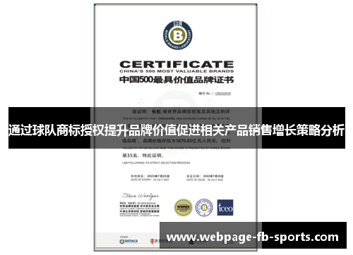 通过球队商标授权提升品牌价值促进相关产品销售增长策略分析